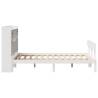 Bookcase Bed without Mattress - White Double Solid Pine