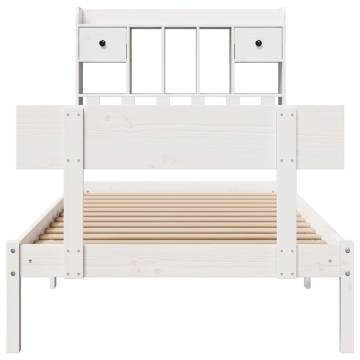 Bookcase Bed without Mattress - White Solid Pine 100x200 cm