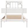 Bookcase Bed without Mattress - White Solid Pine 100x200 cm