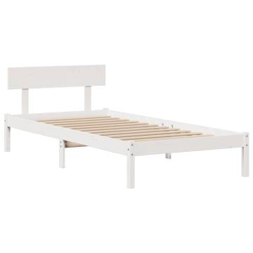 Bookcase Bed without Mattress - White Solid Pine 100x200 cm