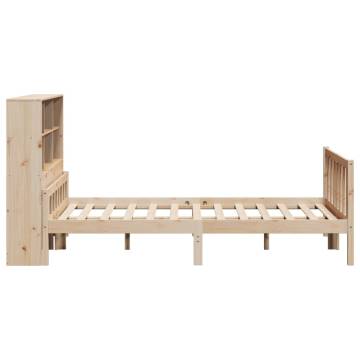 Bookcase Bed 120x190 cm Small Double Solid Wood Pine | Hipomarket