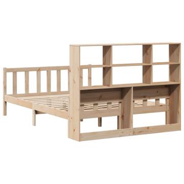 Bookcase Bed without Mattress | Solid Pinewood Double Bed