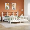 Bookcase Bed without Mattress - White 180x200 cm Super King