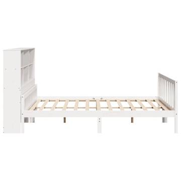 Bookcase Bed without Mattress - White 180x200 cm Super King