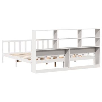 Bookcase Bed without Mattress - White 180x200 cm Super King