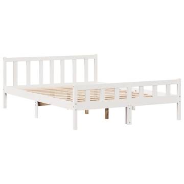 Bookcase Bed without Mattress - White 180x200 cm Super King