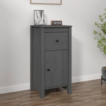 Stylish Grey Sideboard - Solid Pine Wood 40x35x80 cm