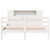 Bookcase Bed without Mattress - White 140x200 cm Solid Pine