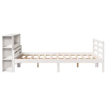 Bookcase Bed without Mattress - White 140x200 cm Solid Pine