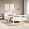 Bookcase Bed Without Mattress - White King Size Solid Pine