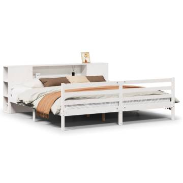 Bookcase Bed Without Mattress - White Super King Solid Pine