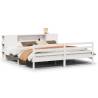 Bookcase Bed without Mattress - White Solid Wood Pine 200x200 cm