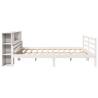 Bookcase Bed without Mattress - White Solid Wood Pine 200x200 cm