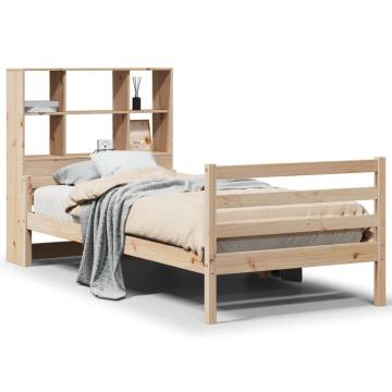 Bookcase Bed without Mattress 100x200 cm Solid Wood Pine