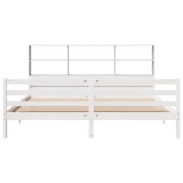 Bookcase Bed without Mattress - White 180x200 cm Super King