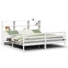 Bookcase Bed Without Mattress - Solid Pinewood, White 200x200 cm