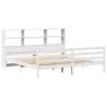 Bookcase Bed Without Mattress - Solid Pinewood, White 200x200 cm