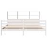 Bookcase Bed Without Mattress - Solid Pinewood, White 200x200 cm