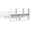 Bookcase Bed Without Mattress - Solid Pinewood, White 200x200 cm