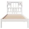 Bookcase Bed without Mattress White 90x200 cm Solid Wood Pine