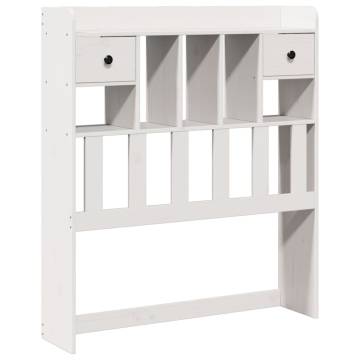 Bookcase Bed without Mattress White 90x200 cm Solid Wood Pine