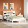 Bookcase Bed without Mattress - White 140x190 cm Solid Pine