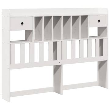 Bookcase Bed without Mattress - White 140x190 cm Solid Pine