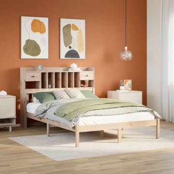 Bookcase Bed 140x200 cm Solid Pine - Stylish & Practical