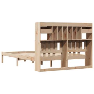 Bookcase Bed 140x200 cm Solid Pine - Stylish & Practical