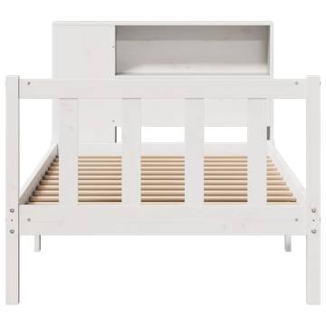 Bookcase Bed without Mattress - White 90x190 cm Single Pine