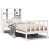 Bookcase Bed without Mattress - Solid Pine, White, 90x190 cm