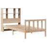 Bookcase Bed without Mattress 90x200 cm Solid Wood Pine