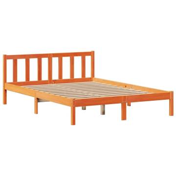 Bookcase Bed without Mattress - Wax Brown, Small Double Pine