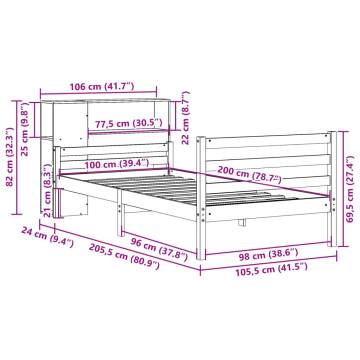 Bookcase Bed 100x200 cm Solid Pine - Space Saving & Durable