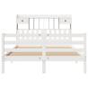 Bookcase Bed without Mattress White 160x200 cm Solid Wood Pine