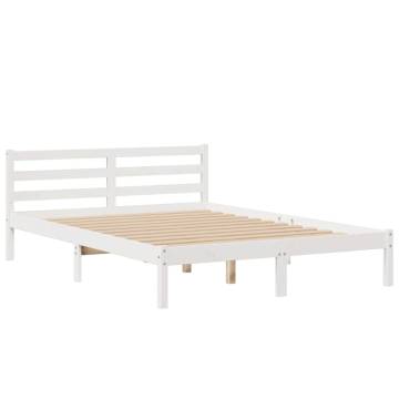 Bookcase Bed without Mattress White 160x200 cm Solid Wood Pine