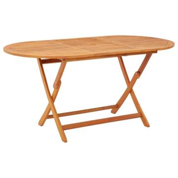 Folding Garden Table - Solid Eucalyptus Wood 160x85x75 cm