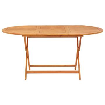 Folding Garden Table - Solid Eucalyptus Wood 160x85x75 cm