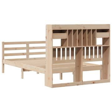 Bookcase Bed 120x200 cm Solid Pine - Stylish & Space-Saving