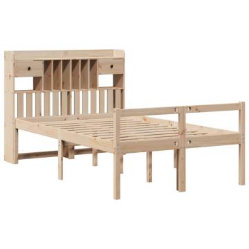 Bookcase Bed 135x190 cm Double Solid Wood Pine | Hipo Market