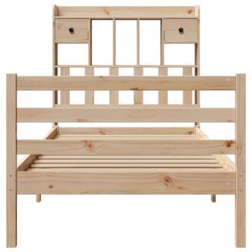 Bookcase Bed without Mattress 75x190 cm - Solid Pine Wood