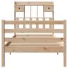 Bookcase Bed without Mattress 75x190 cm - Solid Pine Wood