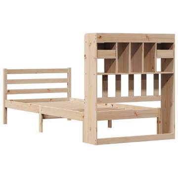 Bookcase Bed without Mattress 75x190 cm - Solid Pine Wood