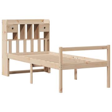 Bookcase Bed 75x190 cm - Solid Pine Wood Small Single Bed