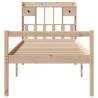 Bookcase Bed 75x190 cm - Solid Pine Wood Small Single Bed