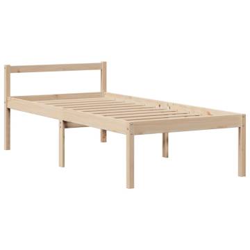 Bookcase Bed 75x190 cm - Solid Pine Wood Small Single Bed