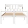 Bookcase Bed without Mattress - King Size White Solid Pine