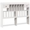 Bookcase Bed without Mattress - King Size White Solid Pine