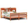 Bookcase Bed without Mattress - Wax Brown Solid Pine 200x200cm