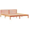 Bookcase Bed without Mattress - Wax Brown Solid Pine 200x200cm